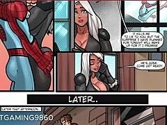 Hentai game parody featuring a threesome with two blonde milfs and Adult Spiderman