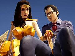 Superhero babe gives Clark Kent a sensual thank you