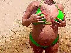 Blonde MILF Squirts on Copacabana Beach